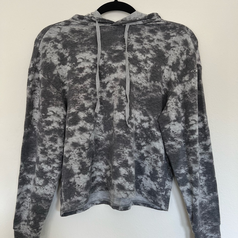 Full Circle Tie Dye Cropped Hooded Sweatshirt